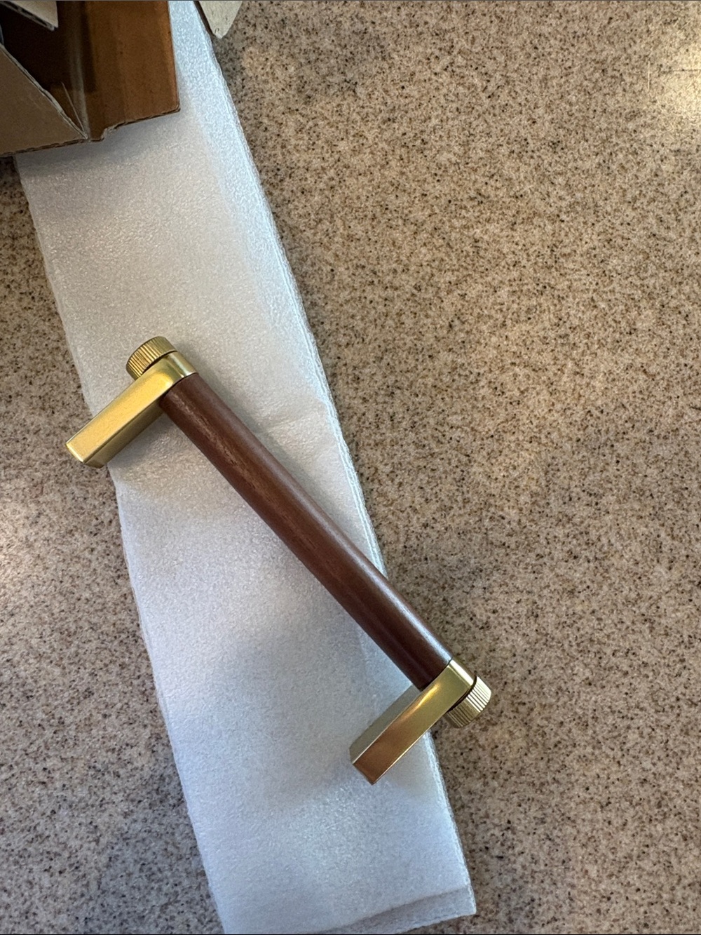 Rejuvenation Walnut and Aged Brass - West Slope Wood Drawer Pull
